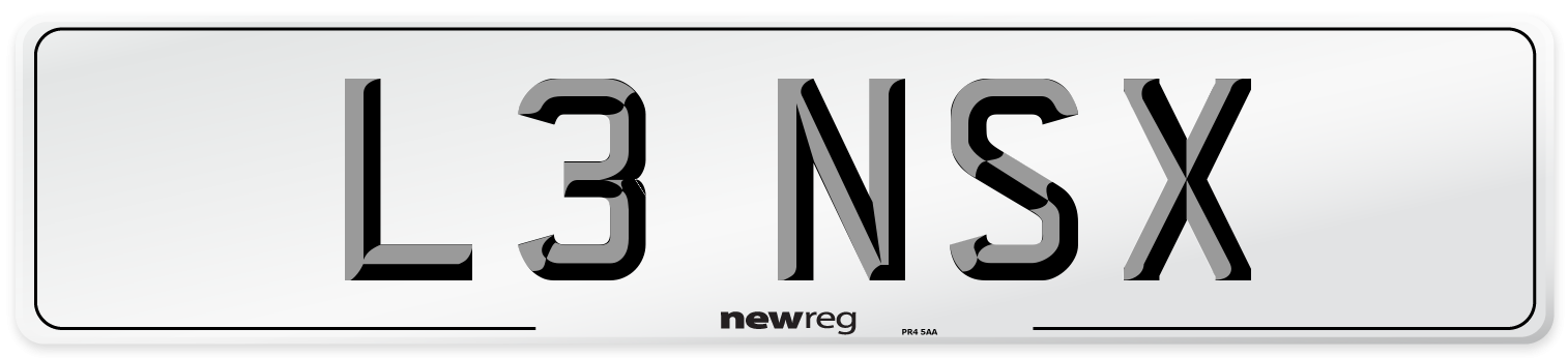 L3 NSX Number Plate from New Reg